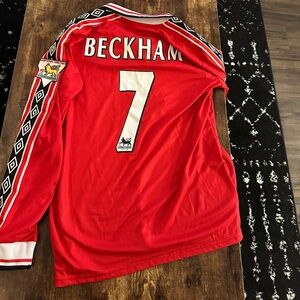 Long Sleeve David Beckham Manchester United Jersey